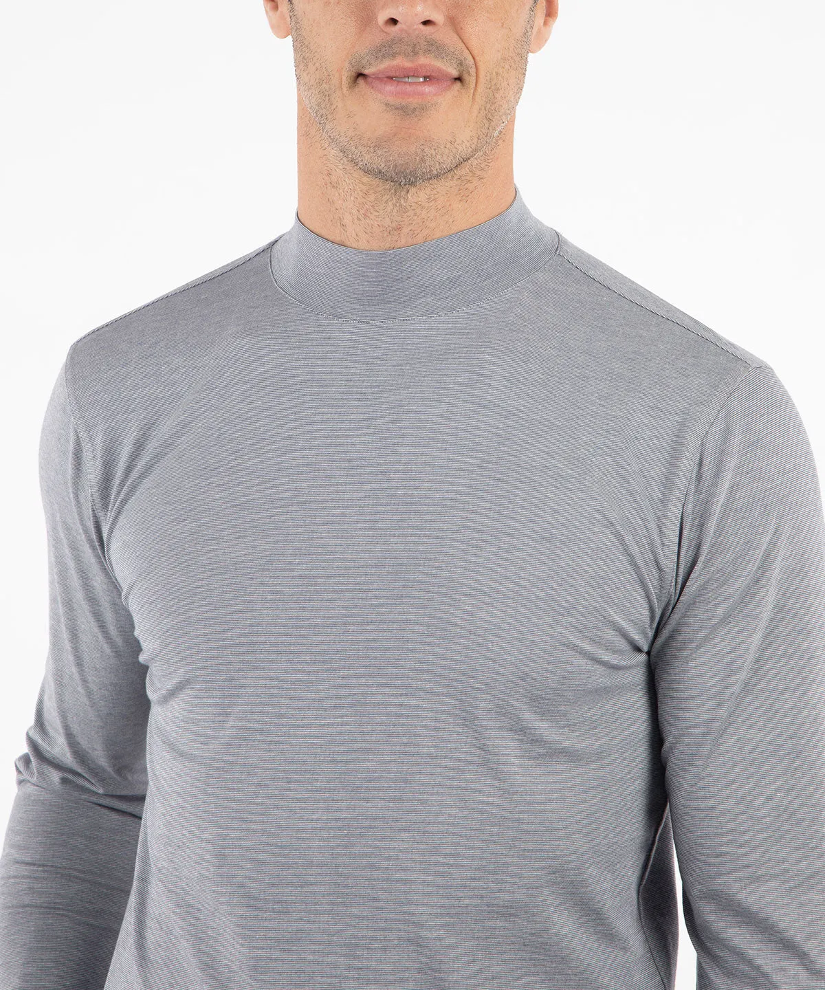 Liquid Stretch Cotton Long-Sleeve Mock Neck Shirt