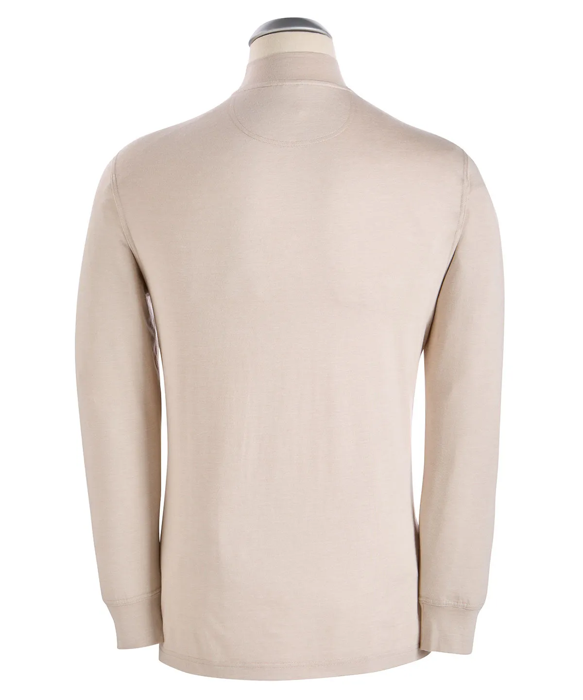 Liquid Stretch Cotton Long-Sleeve Mock Neck Shirt