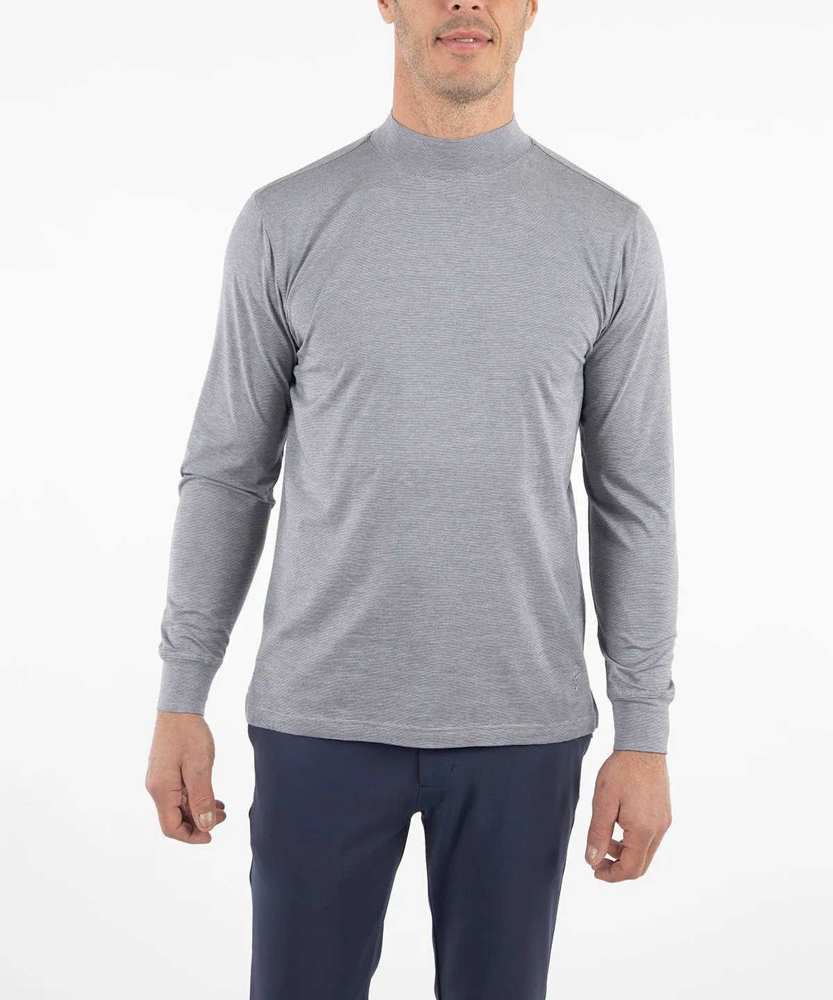 Liquid Stretch Cotton Long-Sleeve Mock Neck Shirt