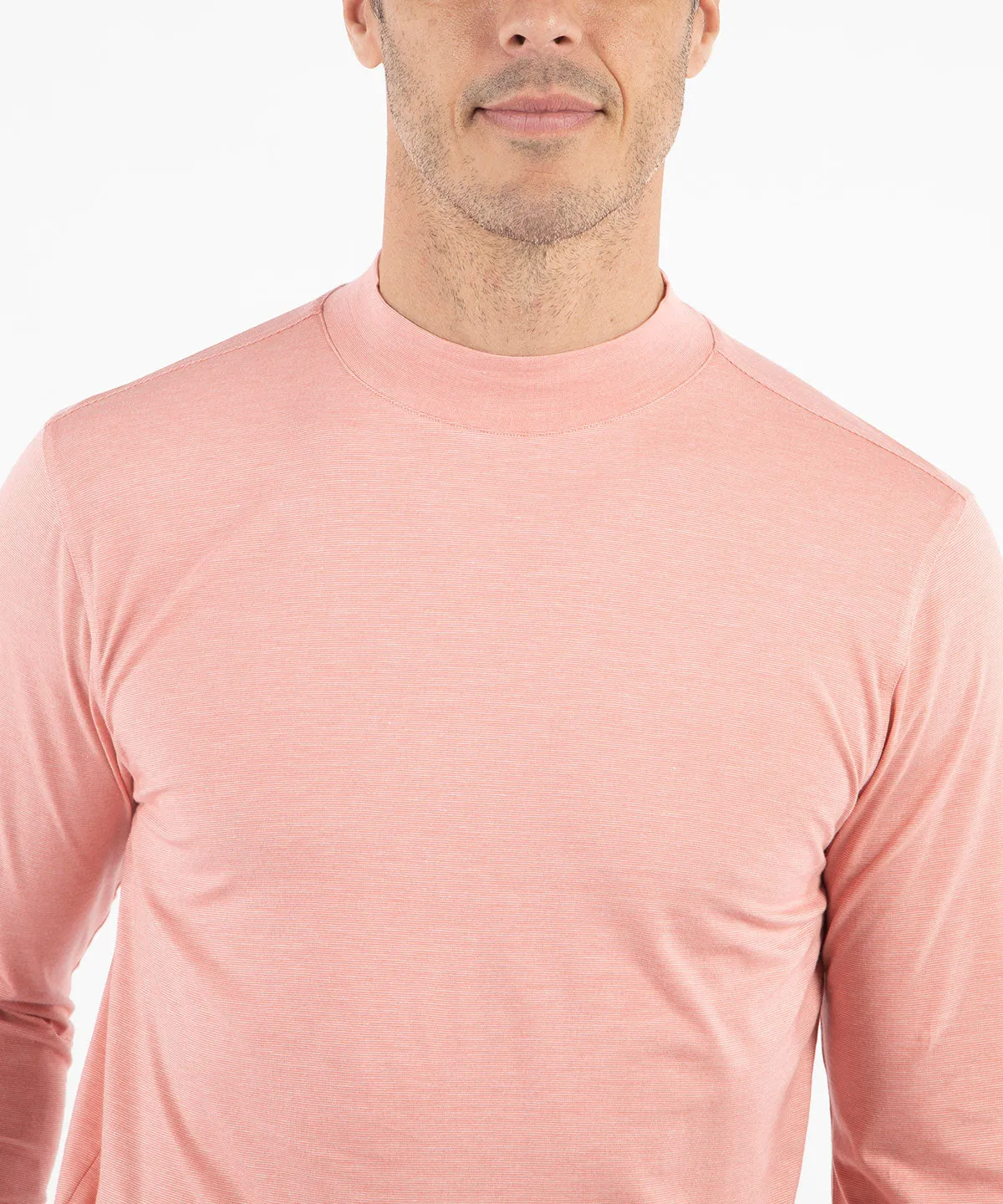 Liquid Stretch Cotton Long-Sleeve Mock Neck Shirt