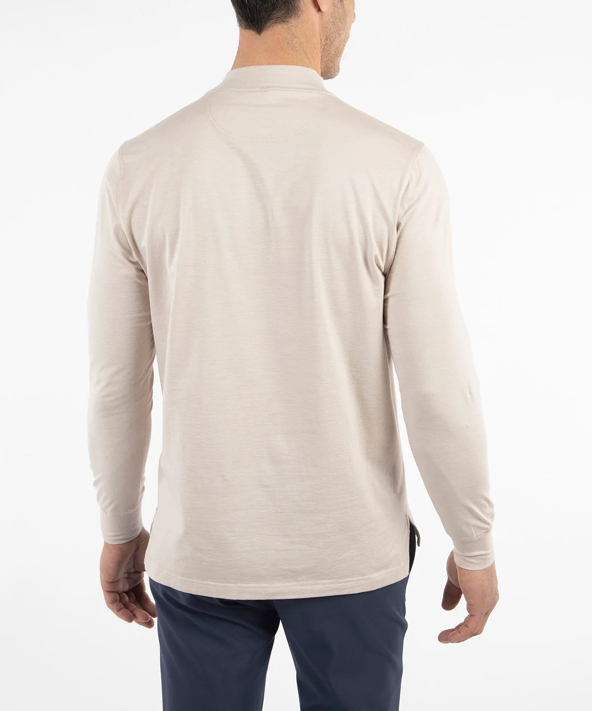 Liquid Stretch Cotton Long-Sleeve Mock Neck Shirt