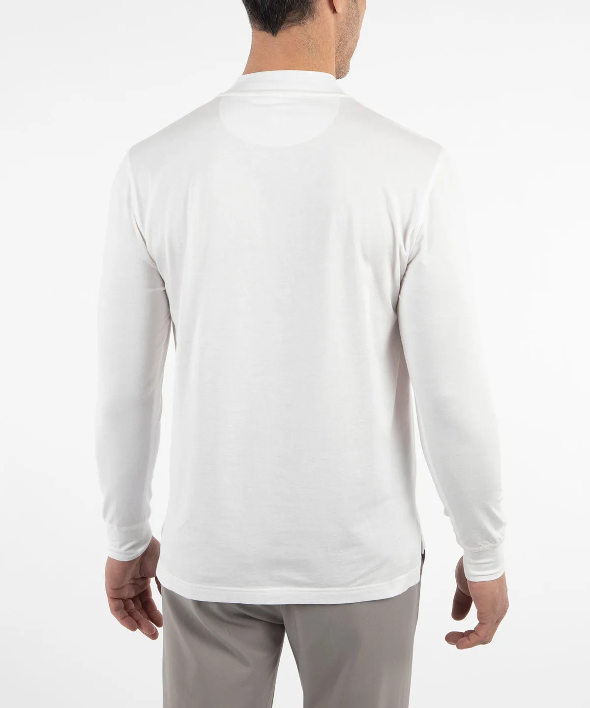 Liquid Stretch Cotton Long-Sleeve Mock Neck Shirt