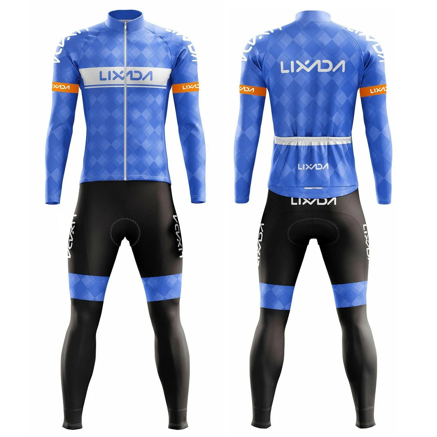 Lixada Cycling Clothing Set Windproof Long Sleeve Bicycle Jersey Jacket 3D Padded Pants Outdoor Cycling Running Sports Jacket Activewear Sportswear