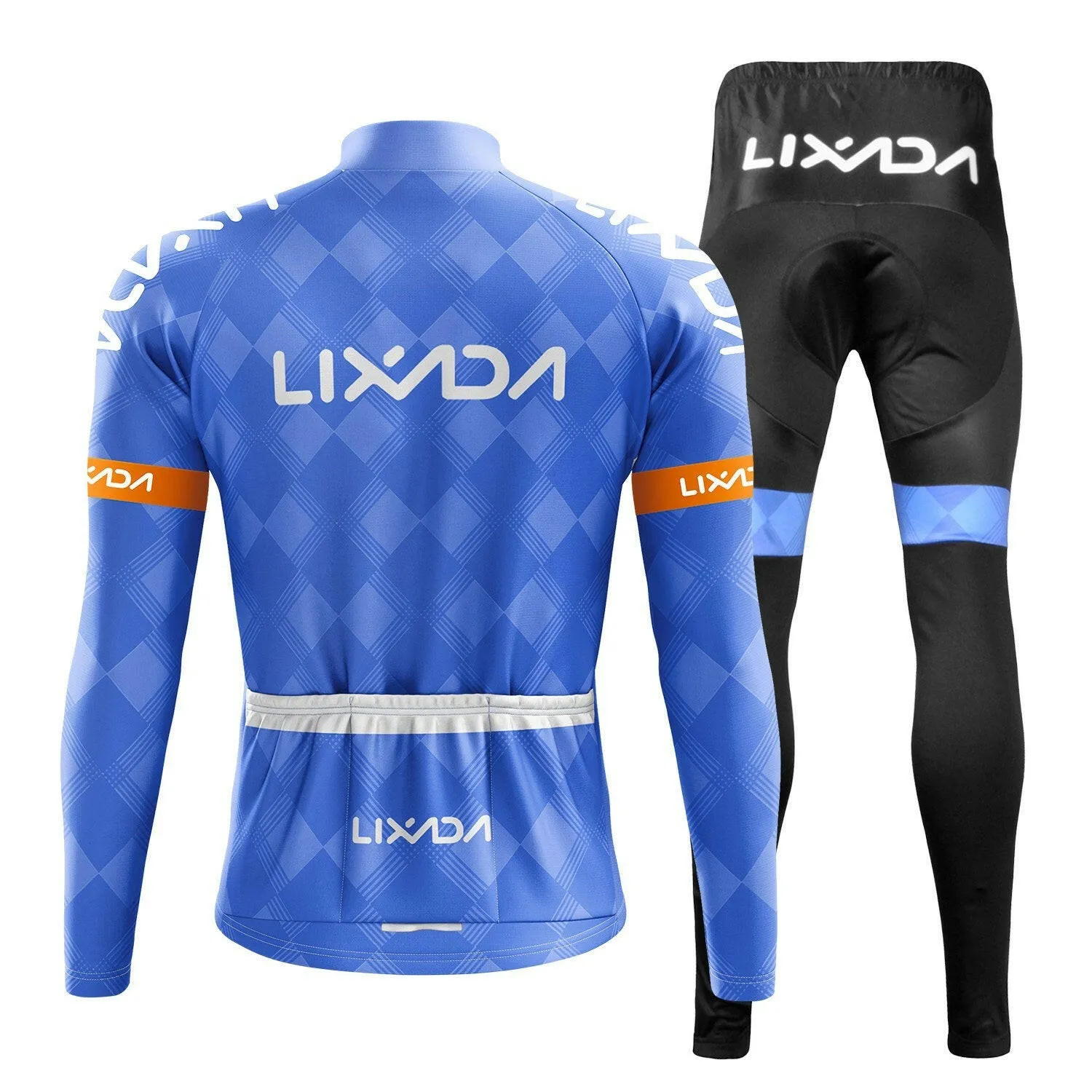 Lixada Cycling Clothing Set Windproof Long Sleeve Bicycle Jersey Jacket 3D Padded Pants Outdoor Cycling Running Sports Jacket Activewear Sportswear