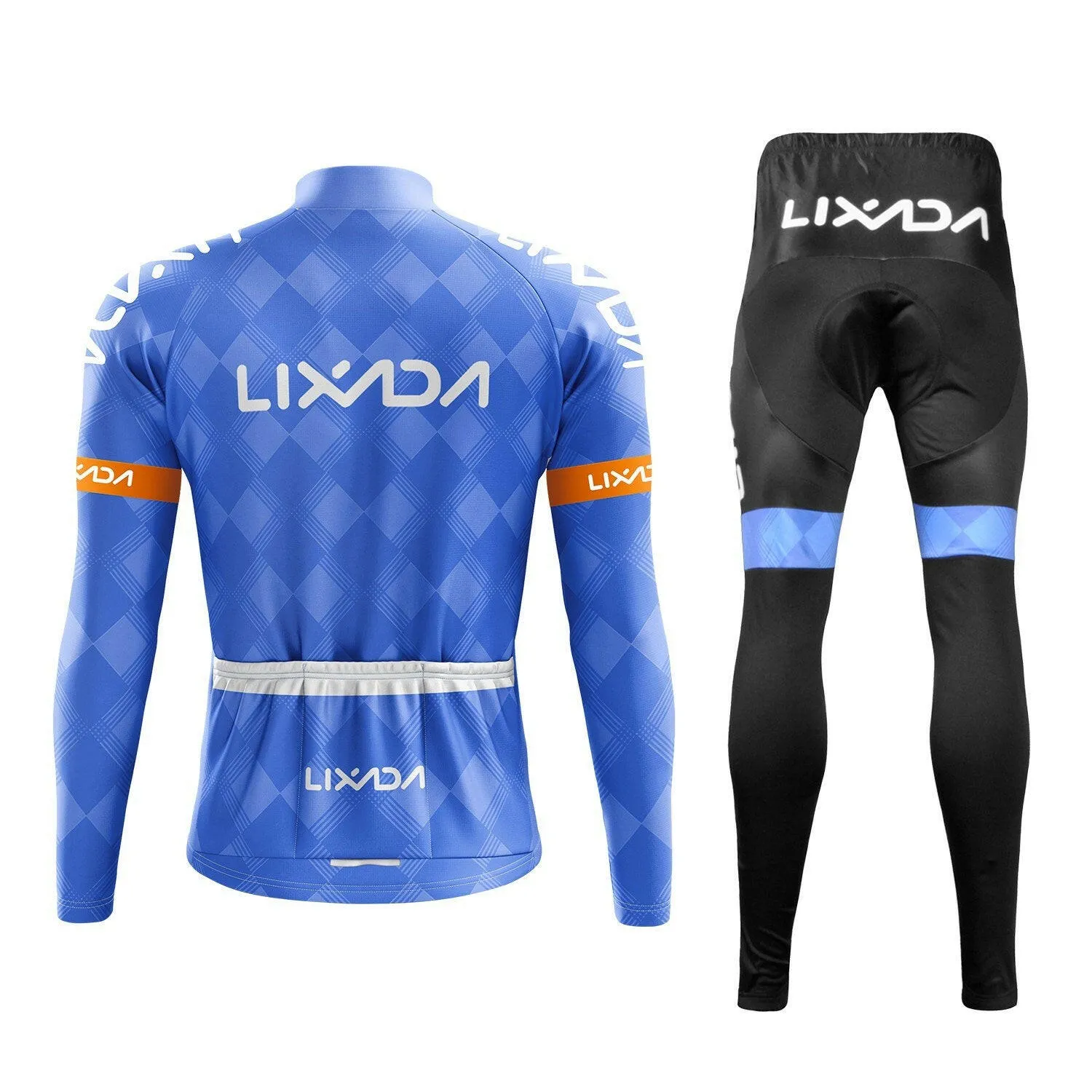 Lixada Cycling Clothing Set Windproof Long Sleeve Bicycle Jersey Jacket 3D Padded Pants Outdoor Cycling Running Sports Jacket Activewear Sportswear