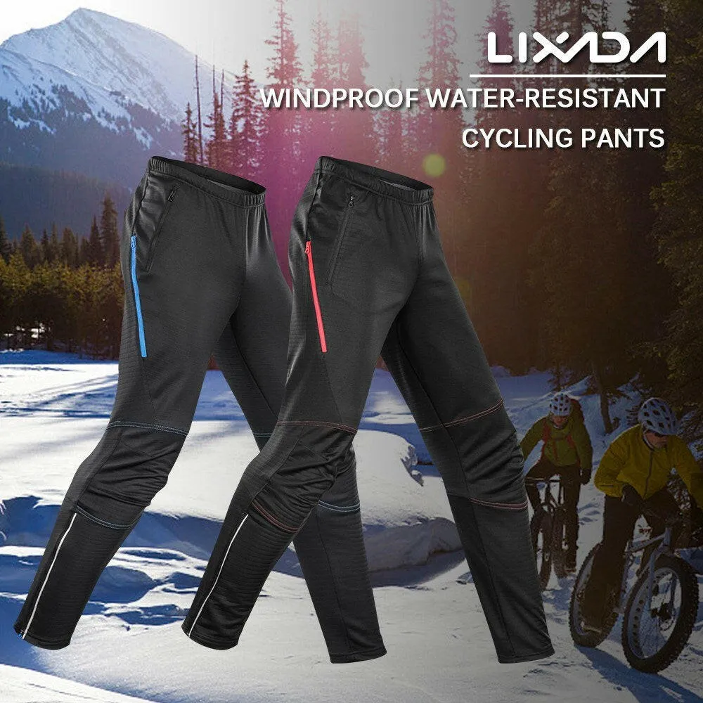 Lixada Men Winter Cycling Clothing Set Waterproof Windproof Thermal Fleece Bike Riding Jacket and Pants Sportswear