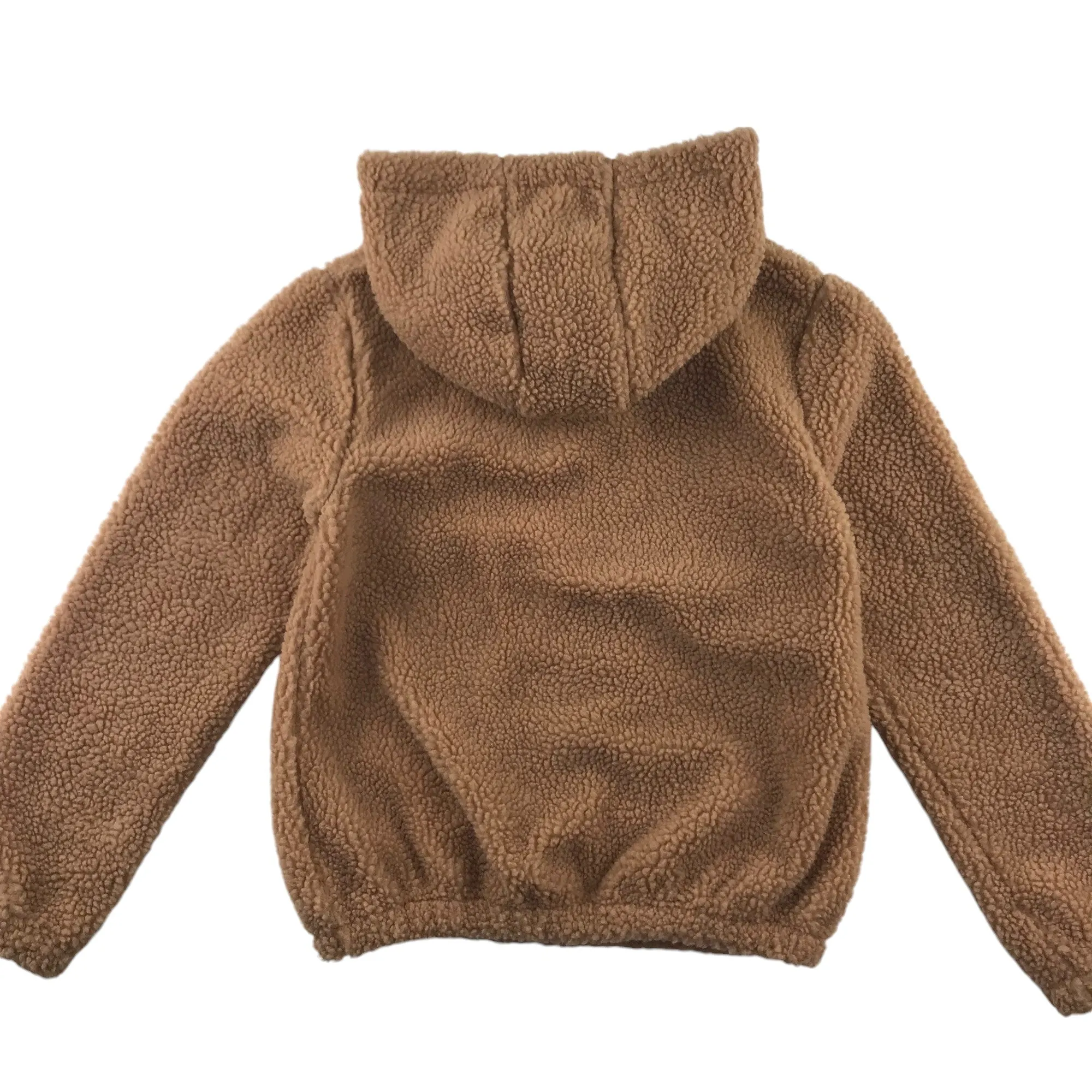 M&Co fleece hoodie 9-10 years brown fluffy full zipper