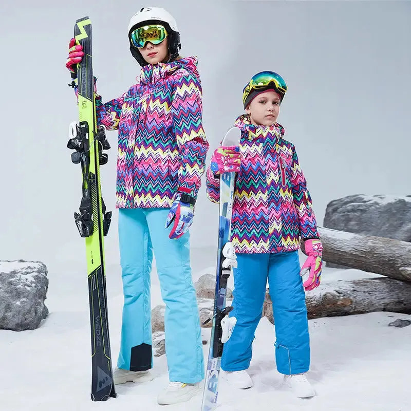 Matching Family Ski Jacket & Pants Set Kids Snow Suits