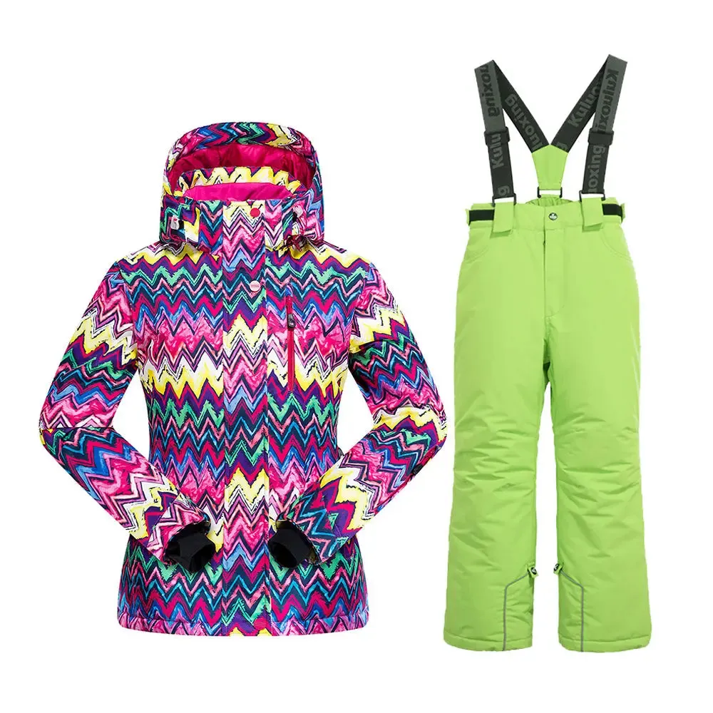 Matching Family Ski Jacket & Pants Set Kids Snow Suits