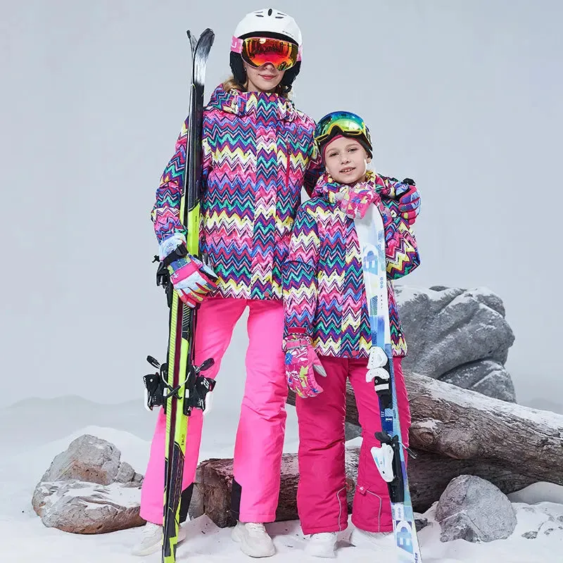 Matching Family Ski Jacket & Pants Set Kids Snow Suits