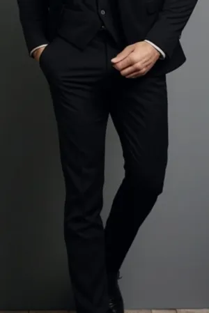 Men Formal Black Pant Premium Classic Trouser Grooms Wedding Pant Black Groomsmen Gift