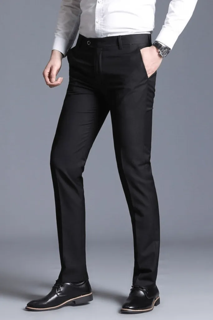 Men Pants office Black Casual straight suit pants men's formal pants men's dress party club dress pants