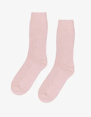 Merino Wool Blend Sock - Faded Pink