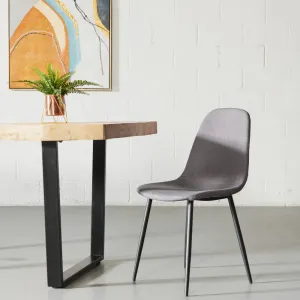 MILAN - Dark Grey Fabric Dining Chair