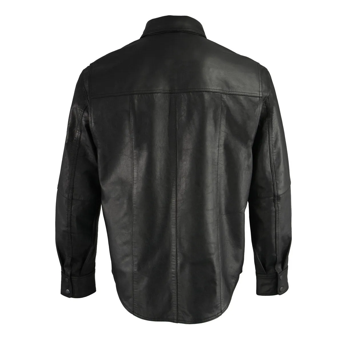 Milwaukee Leather LKM1601 Men's Black Lightweight Snap Front Casual