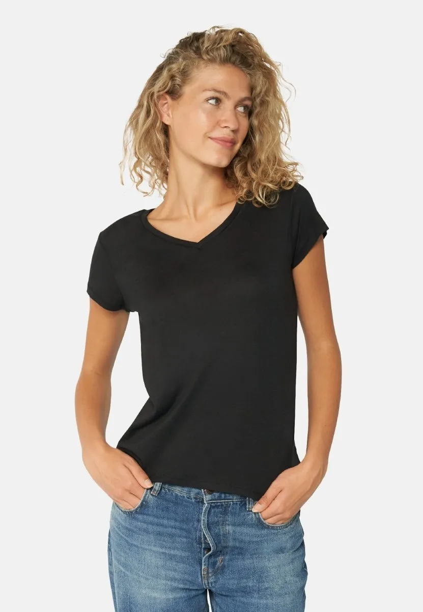 MODAL V NECK T-SHIRT FOR WOMEN