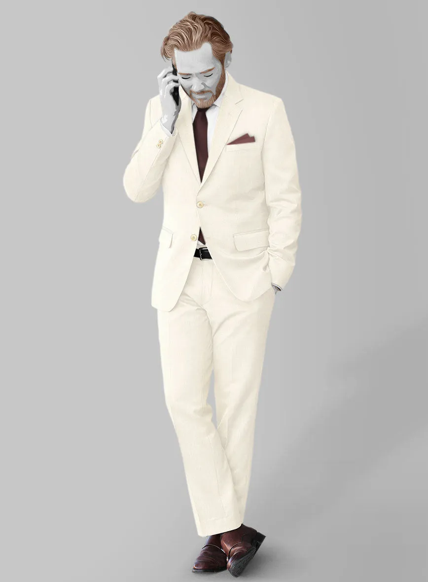 Napolean Stretch Ivory Wool Suit