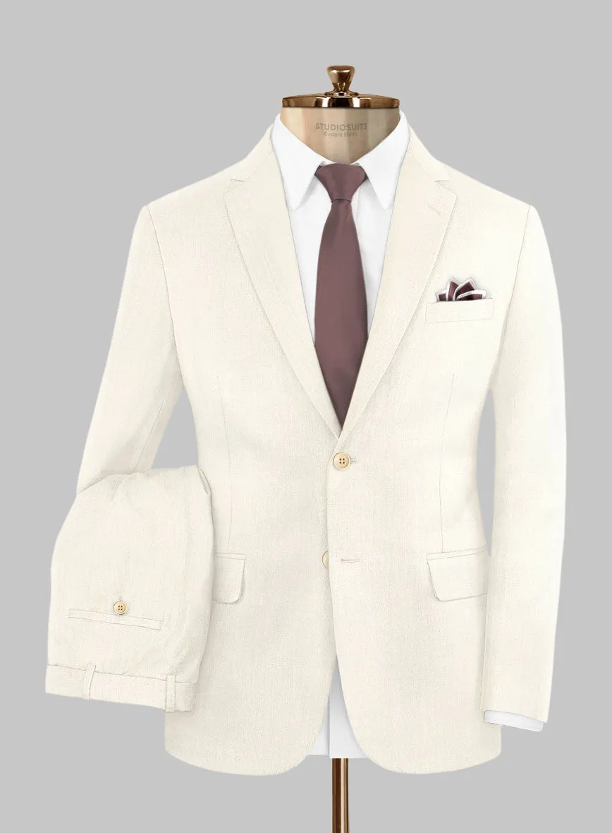 Napolean Stretch Ivory Wool Suit