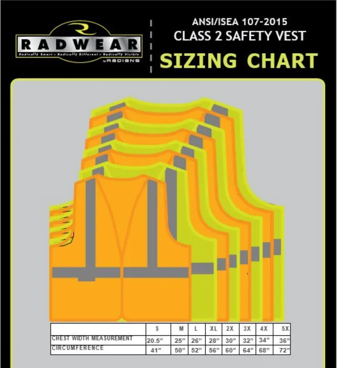 Radians SV2ZGM Economy Type R Class 2 Mesh Safety Vest with Zipper, Hi-Vis Yellow, 1 Each