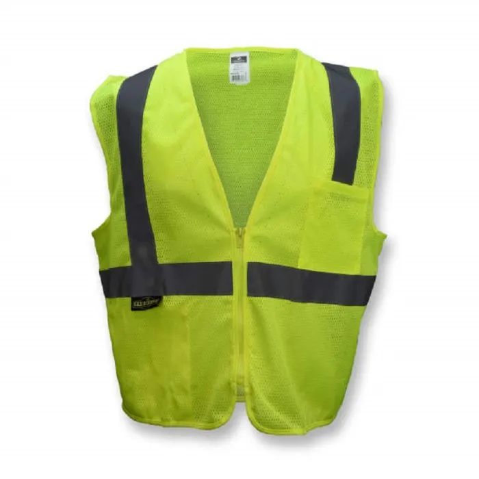 Radians SV2ZGM Economy Type R Class 2 Mesh Safety Vest with Zipper, Hi-Vis Yellow, 1 Each