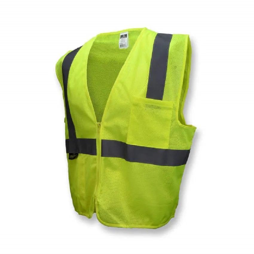 Radians SV2ZGM Economy Type R Class 2 Mesh Safety Vest with Zipper, Hi-Vis Yellow, 1 Each