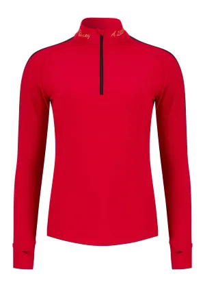 Reyal Top Red Long Sleeved By A Little Bit Racey