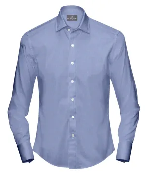 Royal Blue Herringbone Dress Shirt