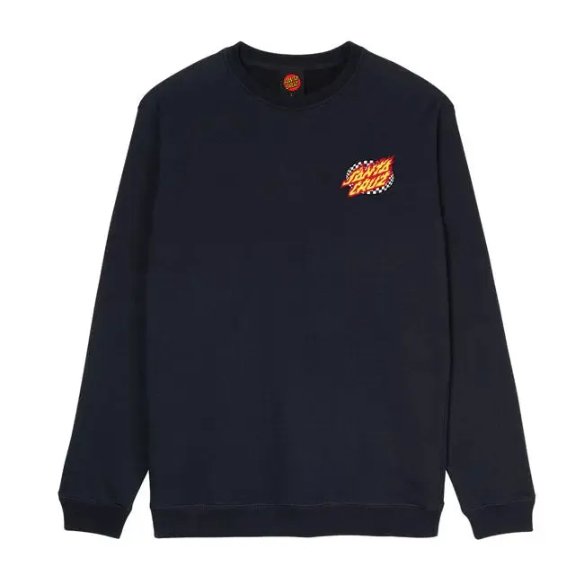 Santa Cruz Oval Check Flame Sweatshirt Black