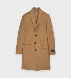 Script Logo Overcoat - Camel