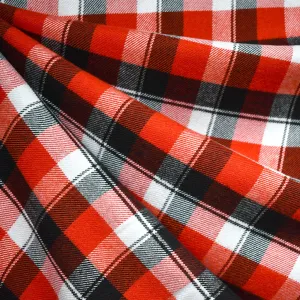 Soft Seawool Plaid Flannel Shirting Red/Black