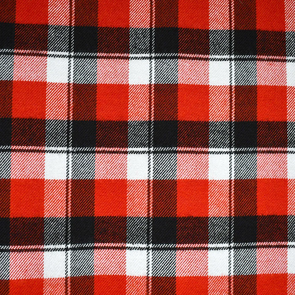 Soft Seawool Plaid Flannel Shirting Red/Black