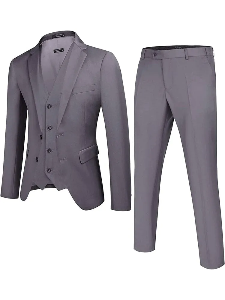 Solid Blazer Jacket Vest Pants Suits (US Only)