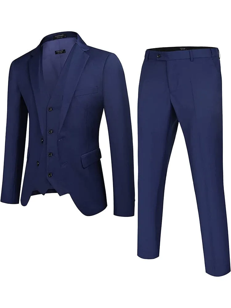 Solid Blazer Jacket Vest Pants Suits (US Only)