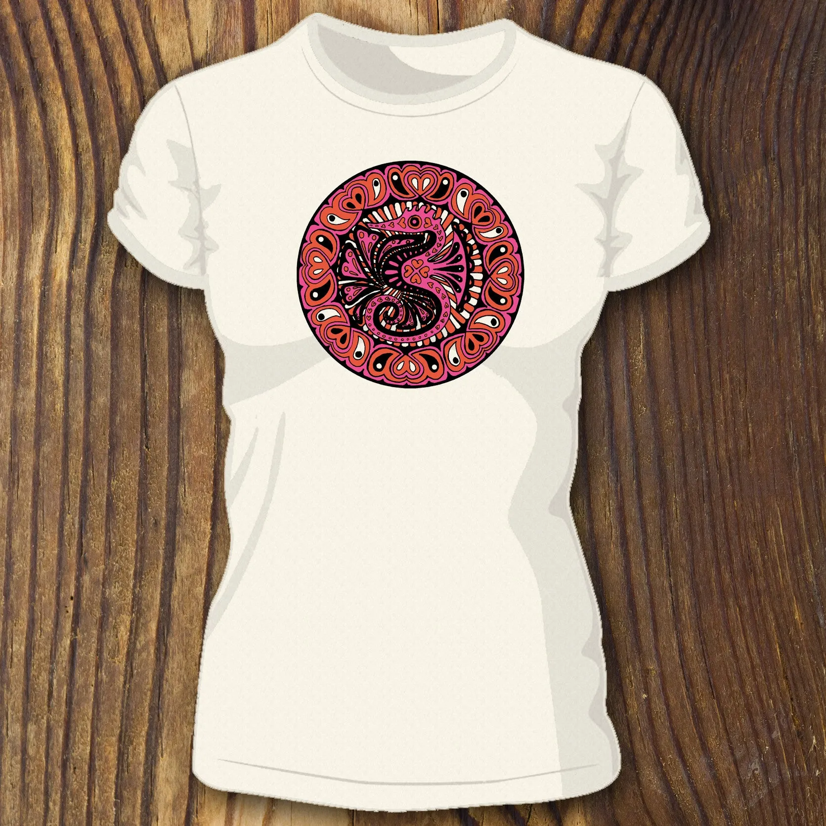 Stained Glass Seahorse women's tee