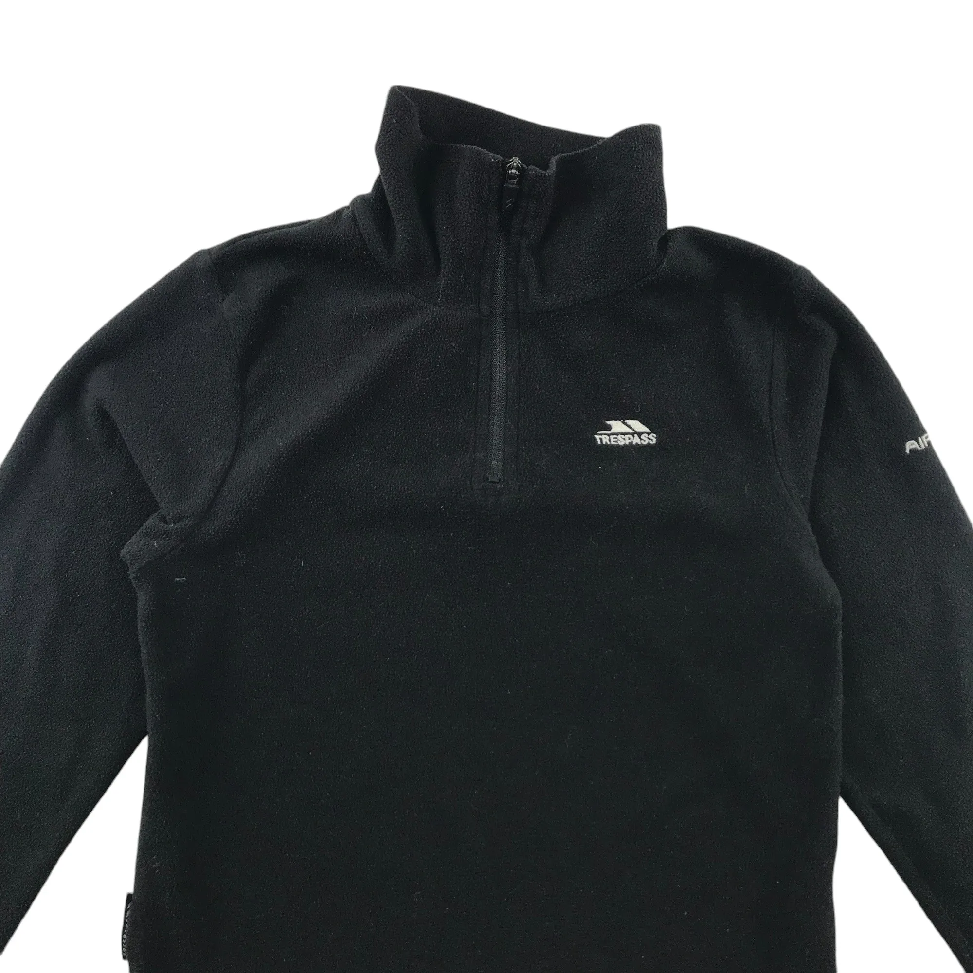 Trespass fleece 7-8 years black plain with quarter zipper