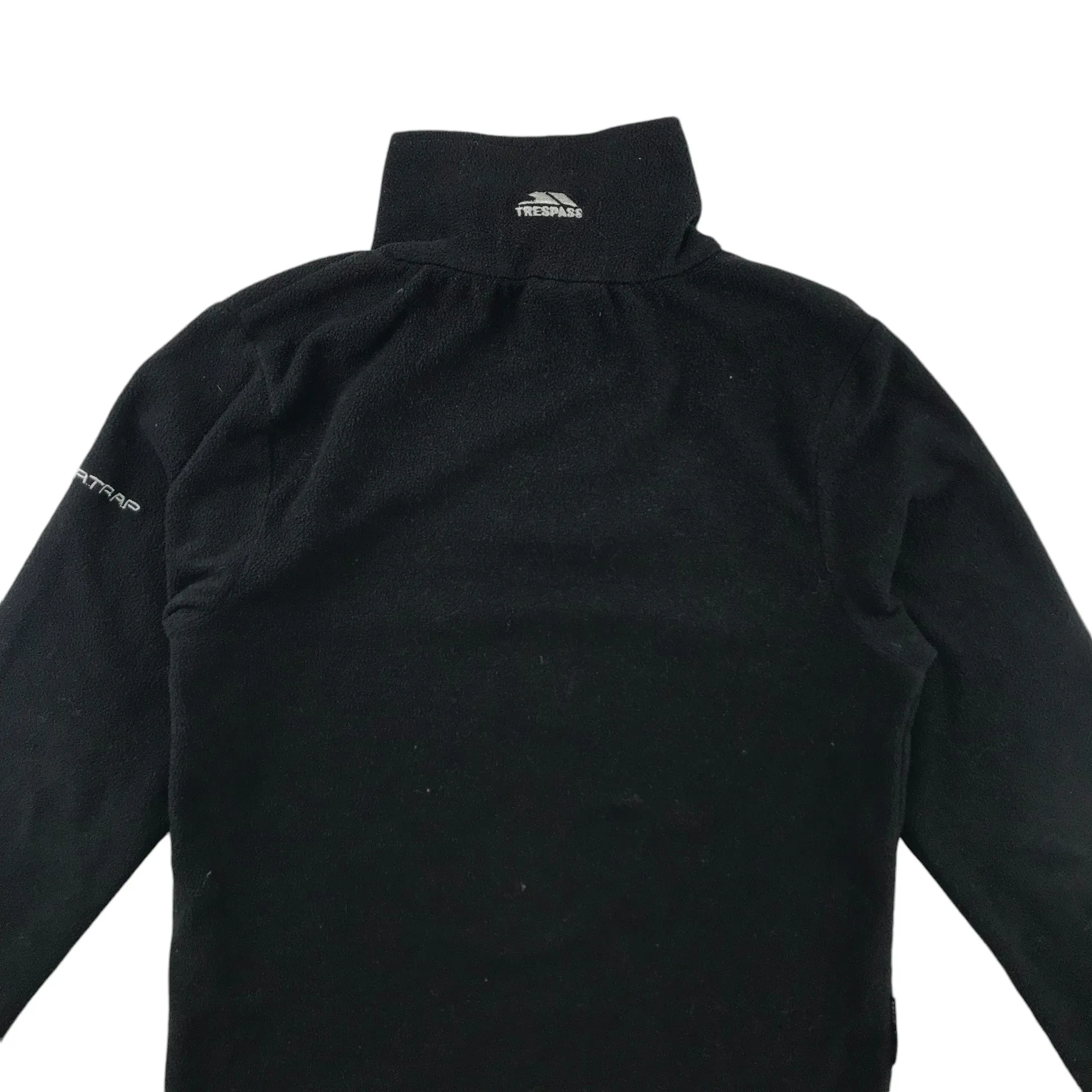 Trespass fleece 7-8 years black plain with quarter zipper