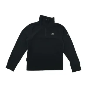 Trespass fleece 7-8 years black plain with quarter zipper