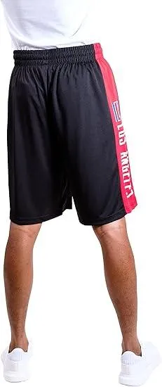 Ultra Game NBA Official Men’s Super Soft Active Workout Basketball Training Shorts - Unisex, Los Angeles Clippers, Black|Los Angeles Clippers