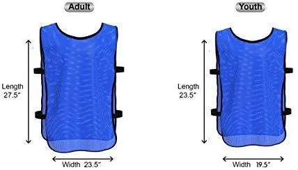 Unlimited Potential Nylon Mesh Scrimmage Team Practice Vests Pinnies Jerseys Bibs for Children Youth Sports Basketball, Soccer, Football, Volleyball (Pack of 12)