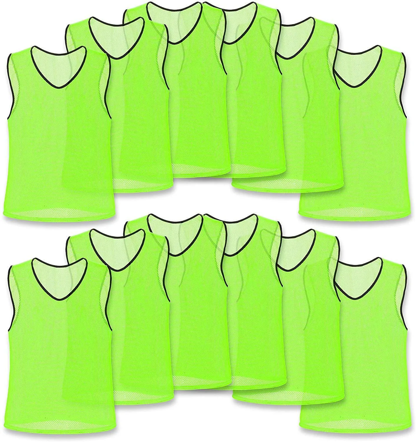 Unlimited Potential Nylon Mesh Scrimmage Team Practice Vests Pinnies Jerseys Bibs for Children Youth Sports Basketball, Soccer, Football, Volleyball (Pack of 12)