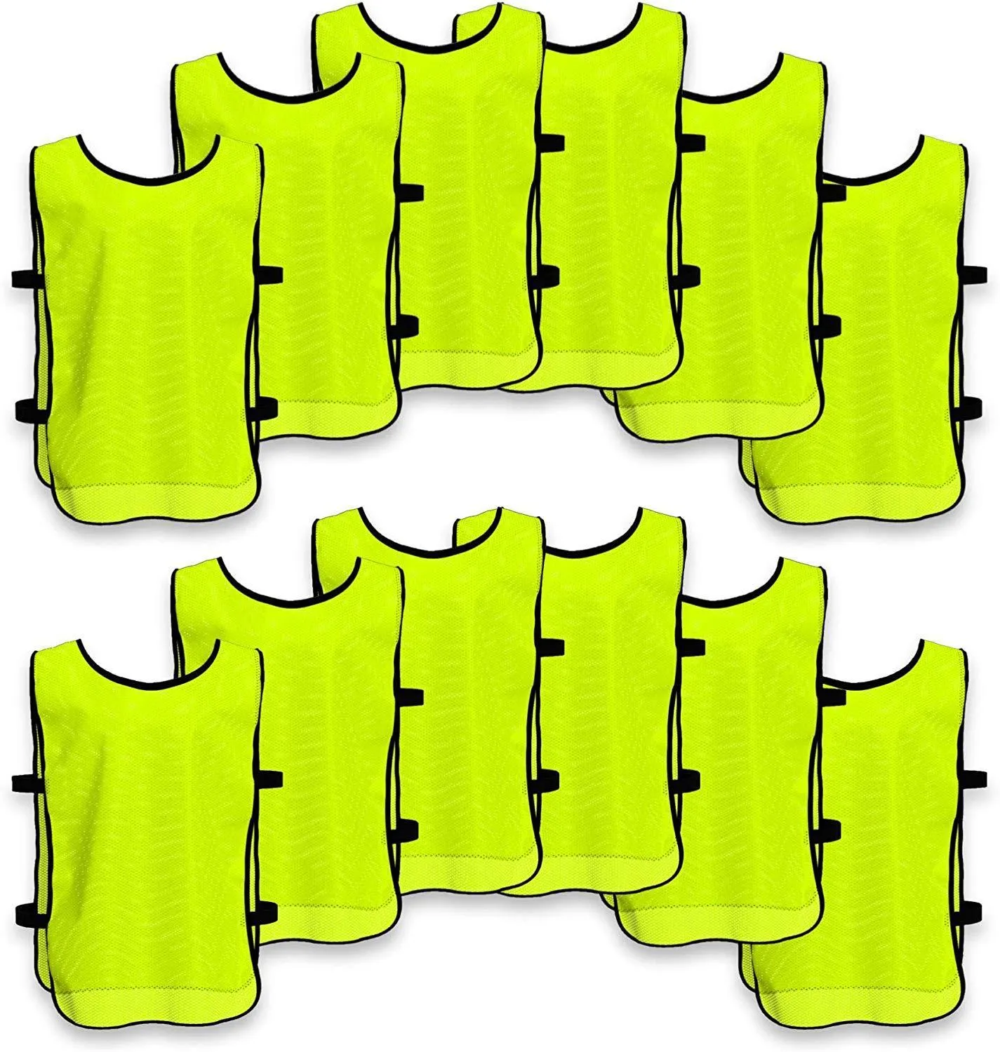 Unlimited Potential Nylon Mesh Scrimmage Team Practice Vests Pinnies Jerseys Bibs for Children Youth Sports Basketball, Soccer, Football, Volleyball (Pack of 12)