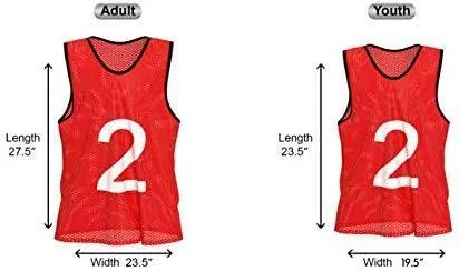 Unlimited Potential Nylon Mesh Scrimmage Team Practice Vests Pinnies Jerseys Bibs for Children Youth Sports Basketball, Soccer, Football, Volleyball (Pack of 12)