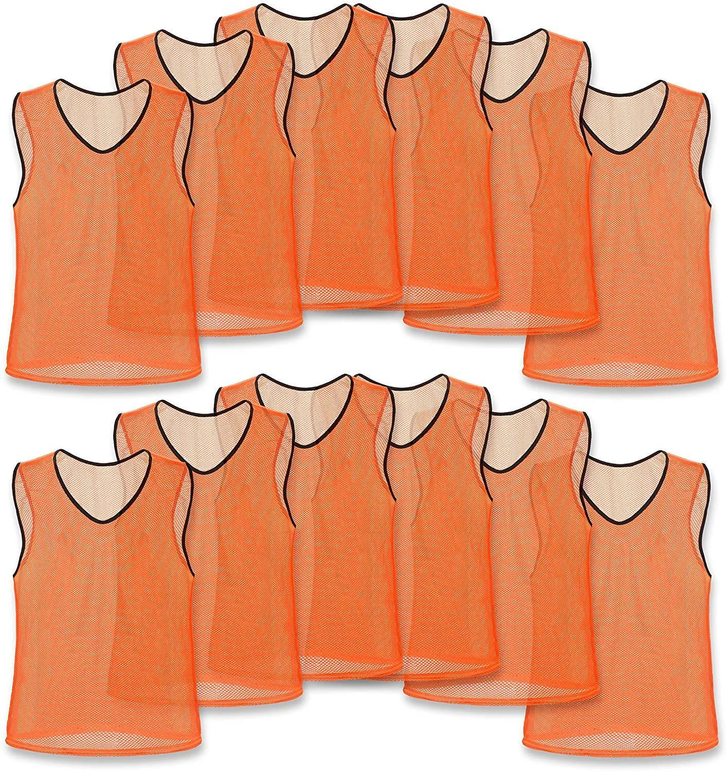 Unlimited Potential Nylon Mesh Scrimmage Team Practice Vests Pinnies Jerseys Bibs for Children Youth Sports Basketball, Soccer, Football, Volleyball (Pack of 12)