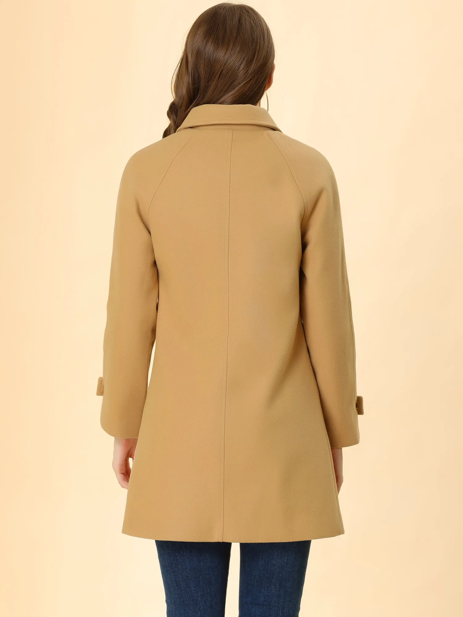 Winter Peter Pan Collar Mid-thigh A-line Single Breasted Pea Coat