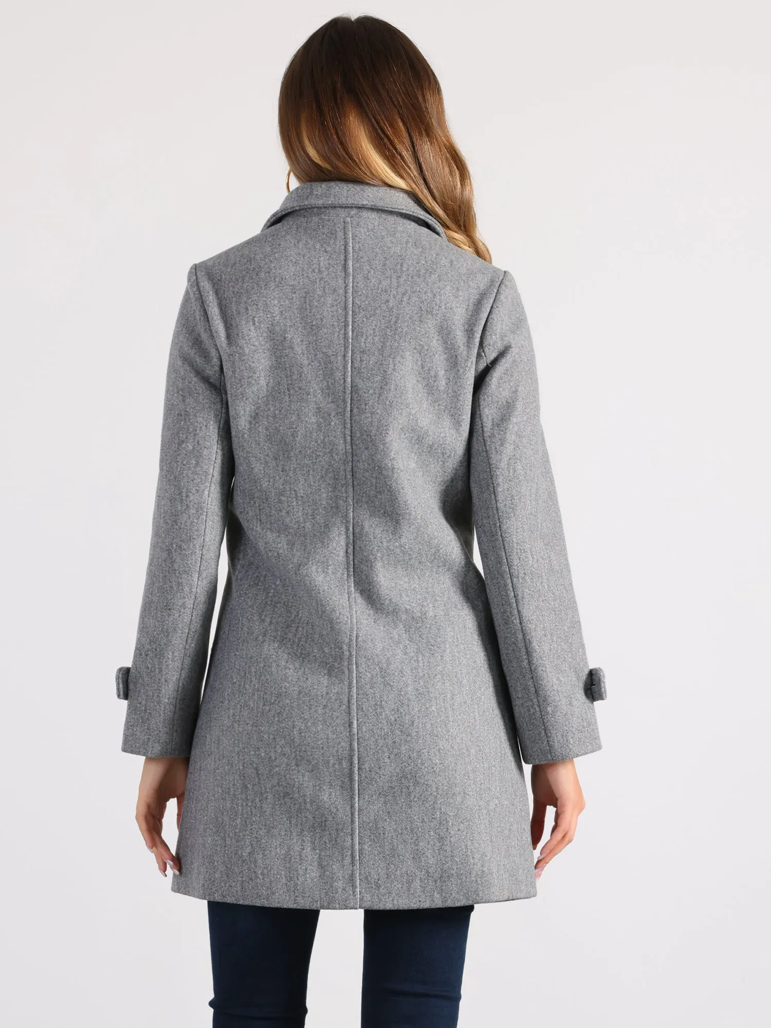 Winter Peter Pan Collar Mid-thigh A-line Single Breasted Pea Coat