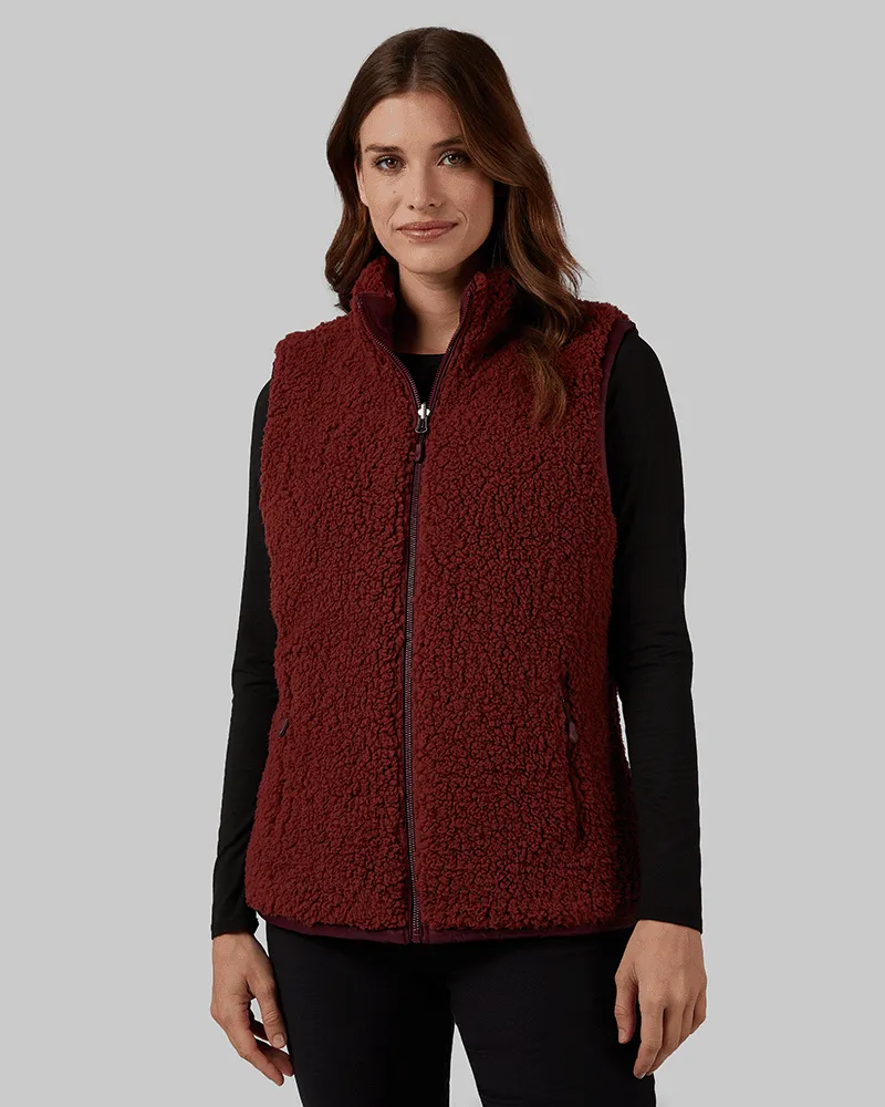 WOMEN'S REVERSIBLE SHERPA-LINED VEST