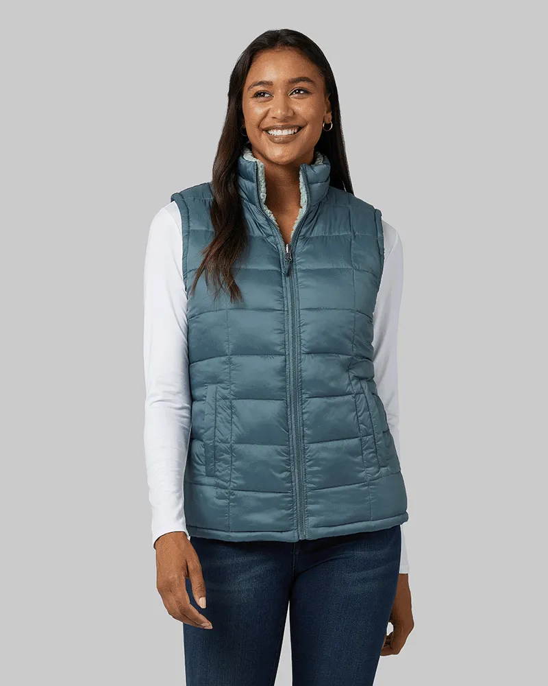 WOMEN'S REVERSIBLE SHERPA-LINED VEST