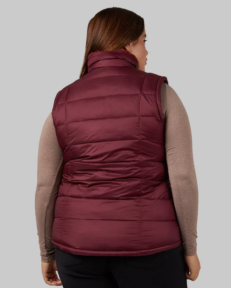 WOMEN'S REVERSIBLE SHERPA-LINED VEST