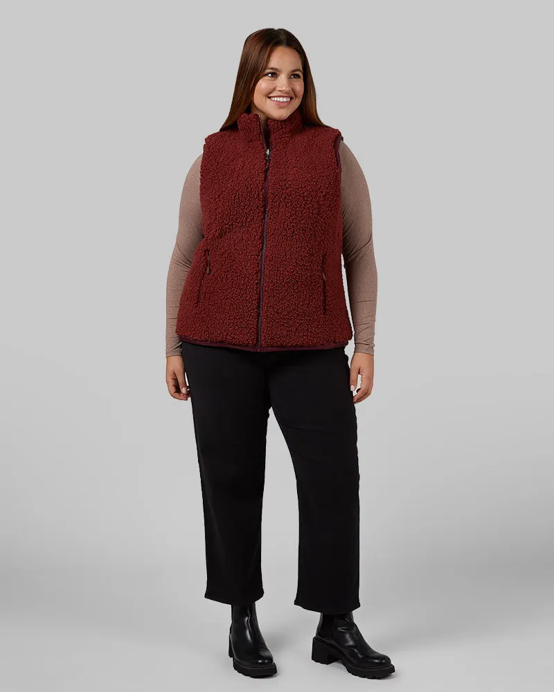 WOMEN'S REVERSIBLE SHERPA-LINED VEST