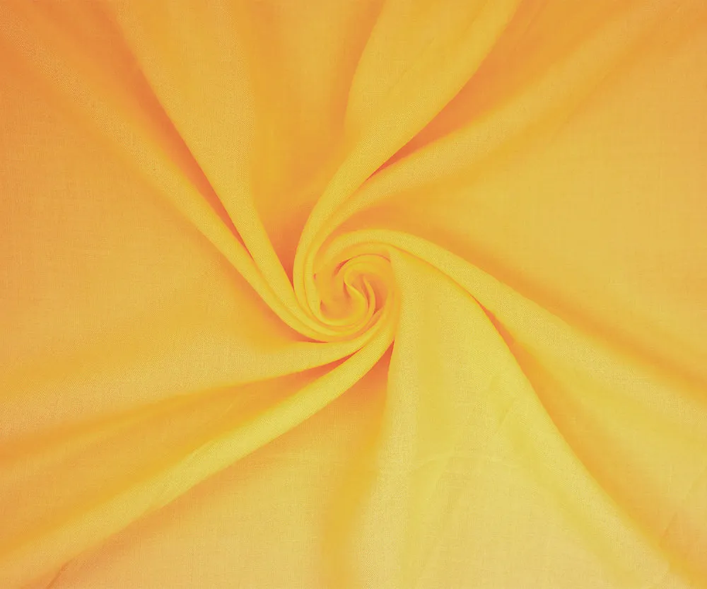 Yellow Solid Challis Woven Fabric